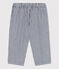 Pantalon bébé en toile rayée bleu MEDIEVAL/blanc MARSHMALLOW