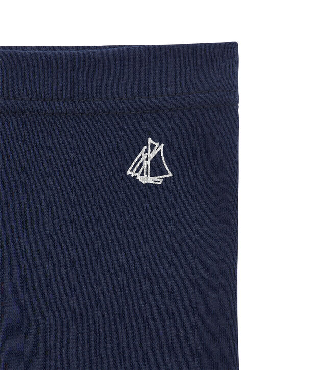 Legging b&eacute;b&eacute; fille uni bleu marine