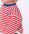 Tee-shirt bébé en coton à manches longues, rayé rouge POMPEI/ MILK