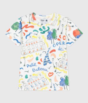 Tee-shirt enfant manches courtes en coton imprimé