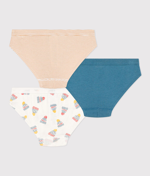 Lot de 3 slips bonnet en coton petit gar&ccedil;on multicouleur