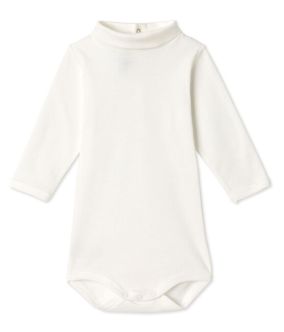 Body bébé à col roulé blanc Lait