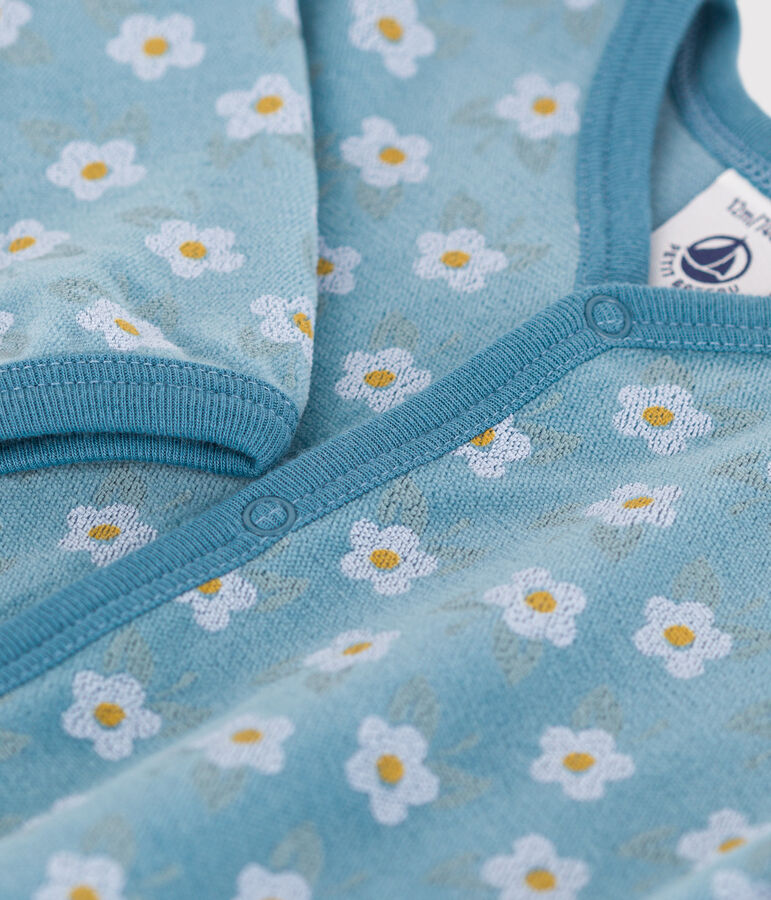 Pyjama b&eacute;b&eacute; fleurs en velours POLOCHON/ MULTICO