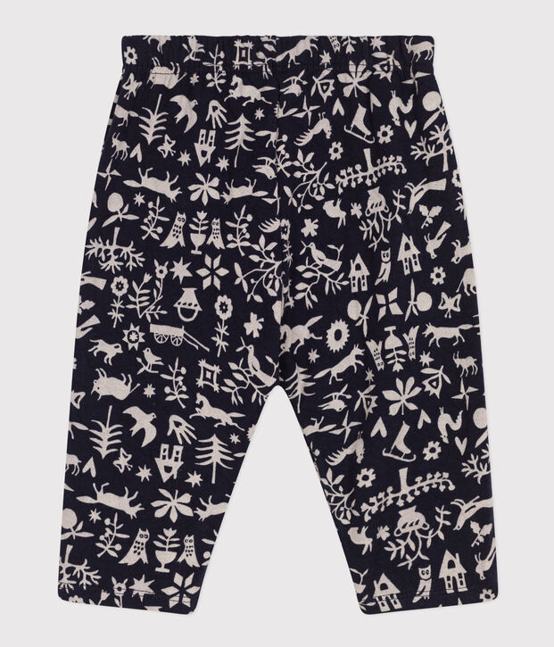 Pantalon en tubique matelass&eacute; imprim&eacute; b&eacute;b&eacute; bleu/&eacute;cru