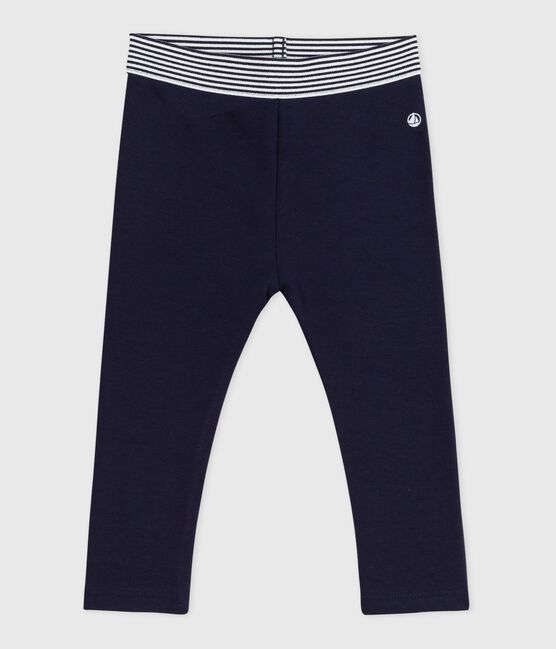 Jegging bébé épais en coton uni bleu SMOKING