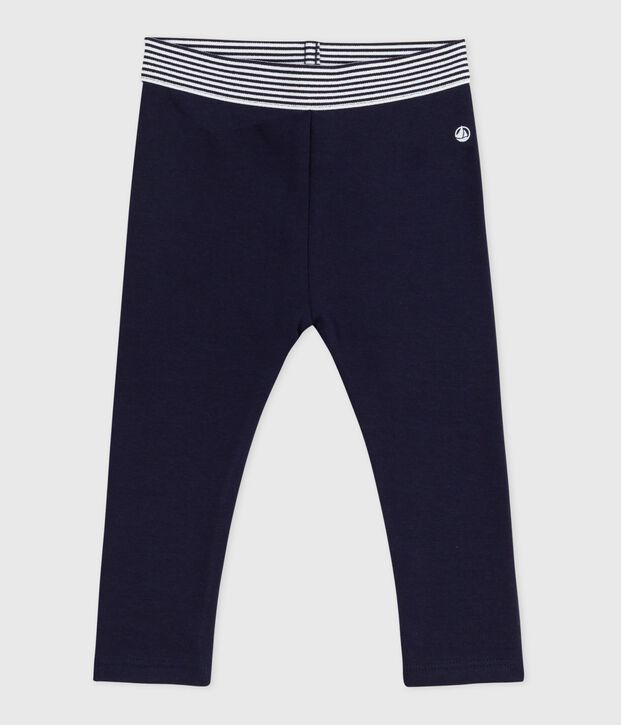 Legging b&eacute;b&eacute; en coton uni bleu