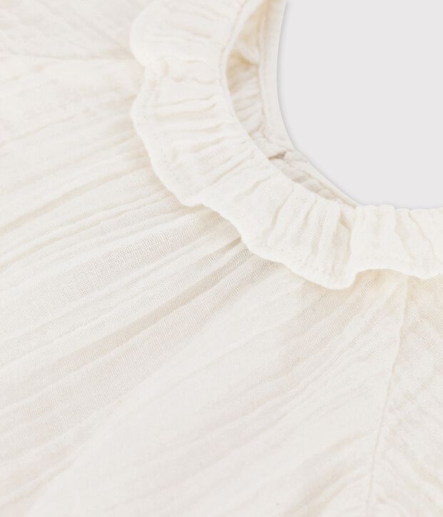 Blouse en gaze de coton bio b&eacute;b&eacute; blanc