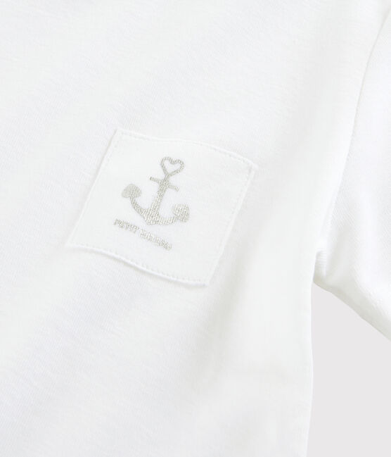 Tee shirt sérigraphié enfant fille blanc ECUME