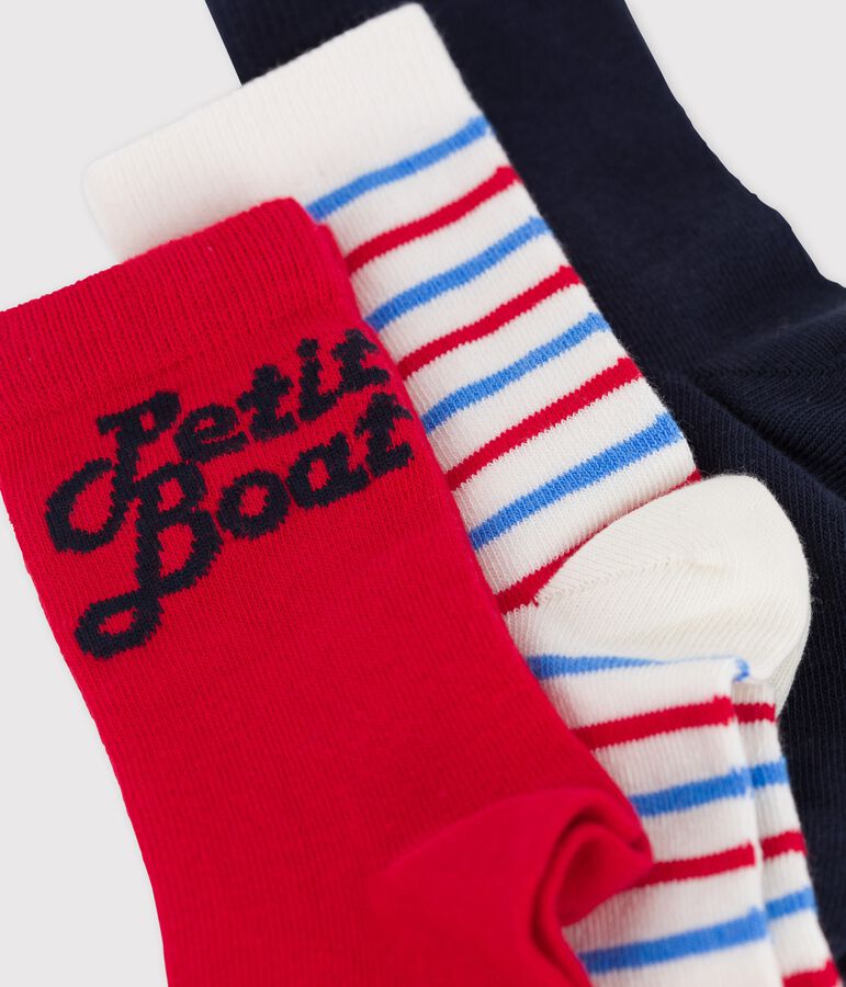 Lot de 3 paires de chaussettes enfant gar&ccedil;on multicouleur