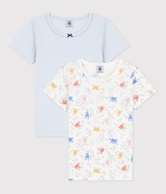 Lot de 2 t-shirts manches courtes petite fille en coton variante 1