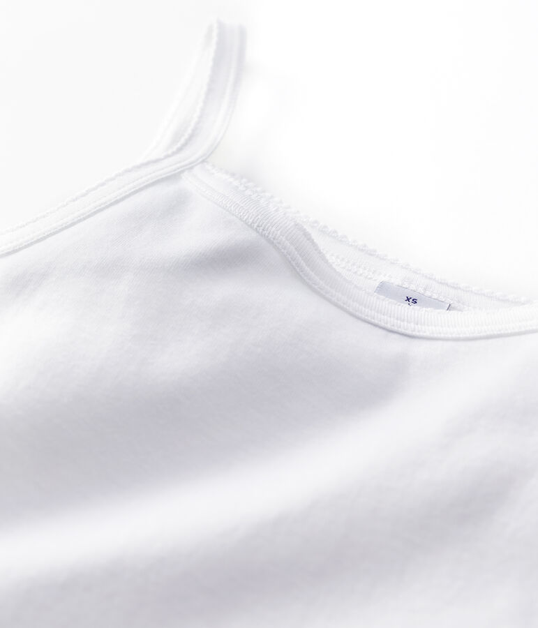 Chemise &agrave; bretelles L'ICONIQUE en coton BIO Femme blanc