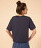 T-shirt LE BOXY en coton Femme bleu SMOKING/blanc MARSHMALLOW