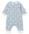 Combinaison longue bébé garçon en côte blanc MARSHMALLOW/ MULTICO CN