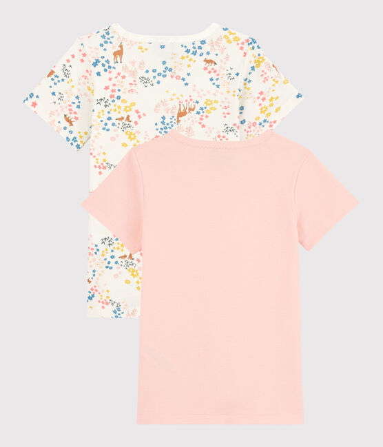 Lot de 2 tee shirts manches courtes petite fille en coton biologique variante 1