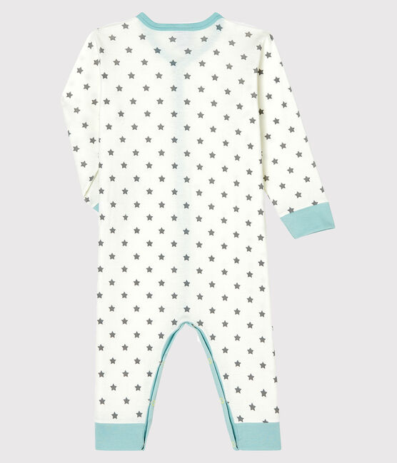 Dors bien sans pieds bébé garçon en côte blanc MARSHMALLOW/gris GRIS