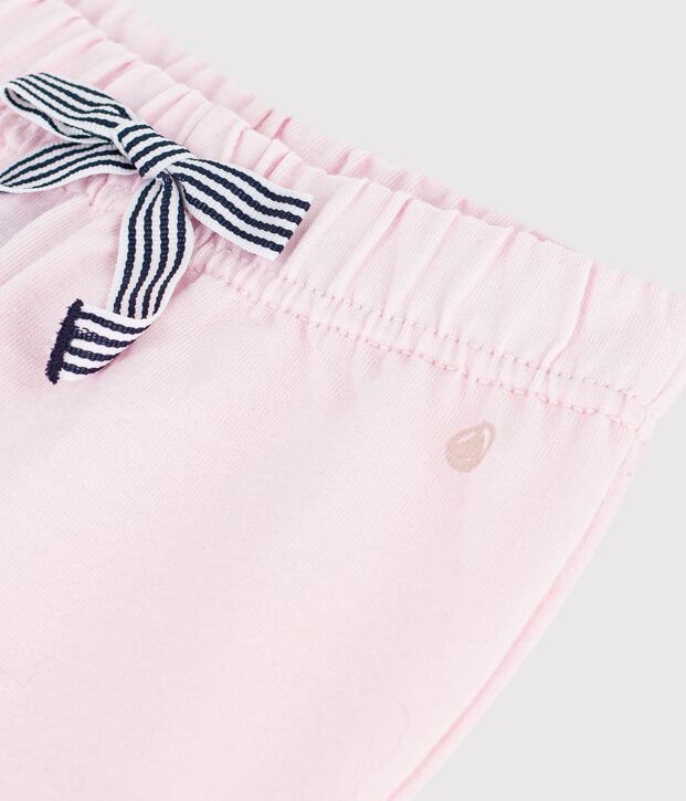 Short b&eacute;b&eacute; en coton uni rose clair