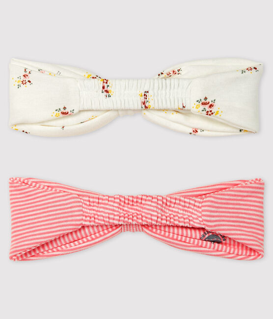 Lot de 2 bandeaux, uni et rayé, bébé fille variante 1