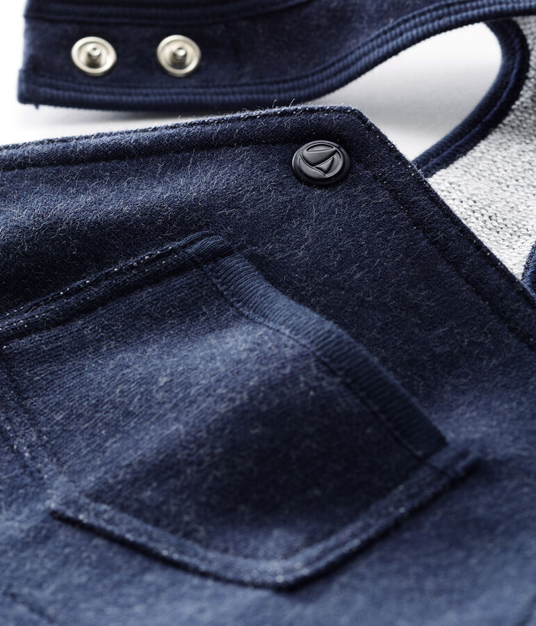 Salopette longue en molleton b&eacute;b&eacute; gar&ccedil;on bleu SMOKING