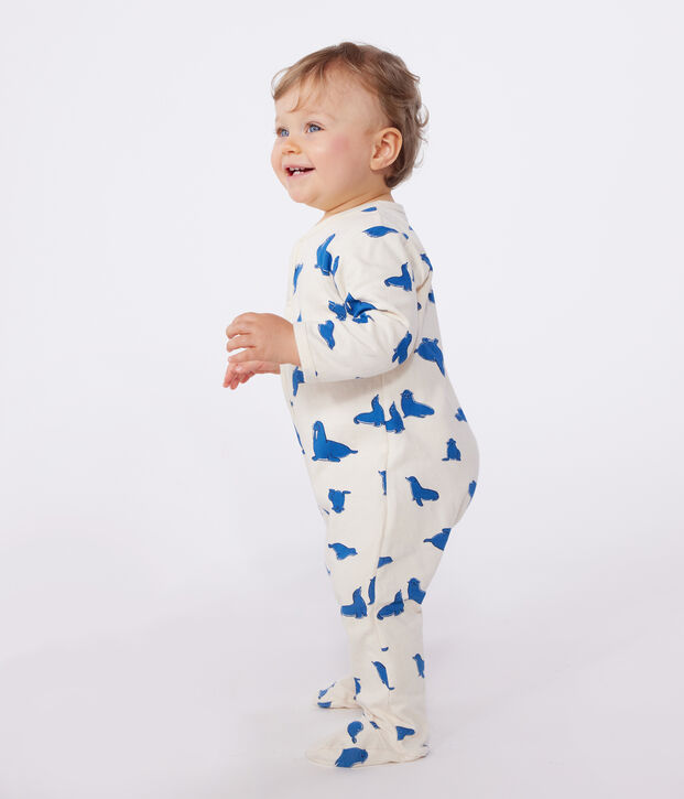 Pyjama b&eacute;b&eacute; en tubique morses &eacute;cru/multicouleur