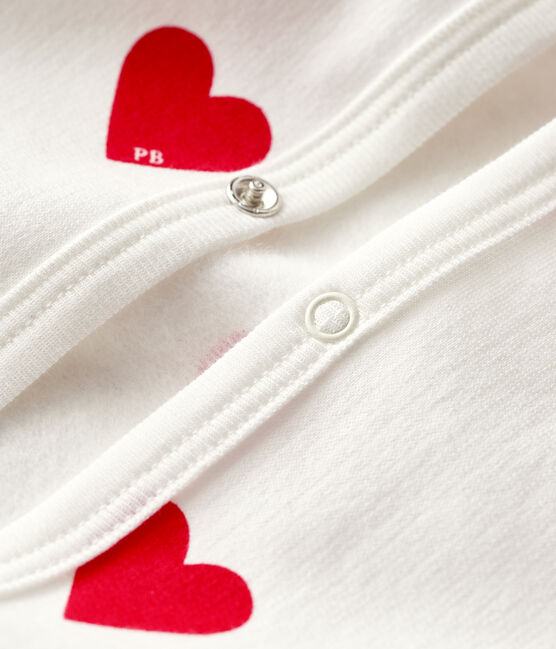 Pyjama à cœurs rouges en coton bébé blanc MARSHMALLOW/rouge TERKUIT