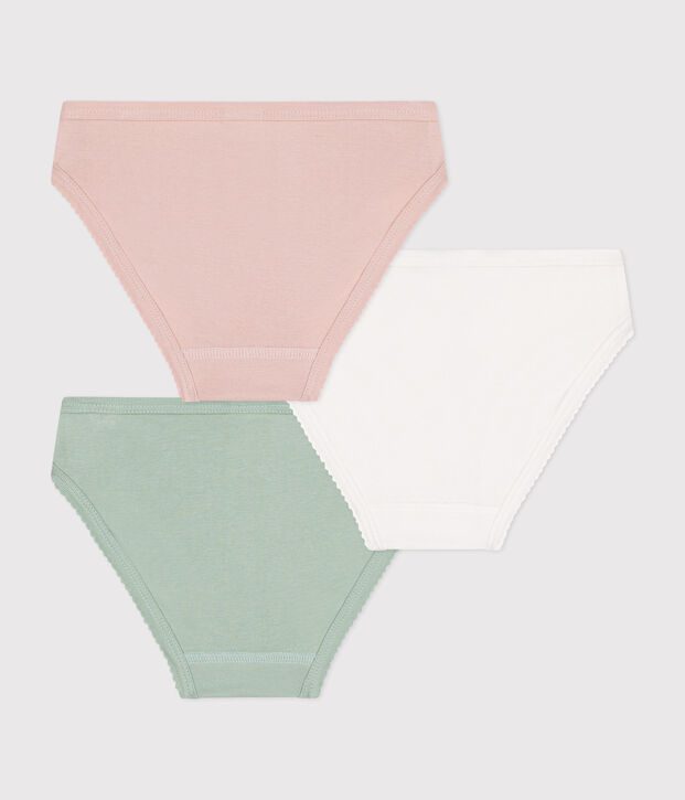 Lot de 3 culottes unies en coton enfant multicouleur