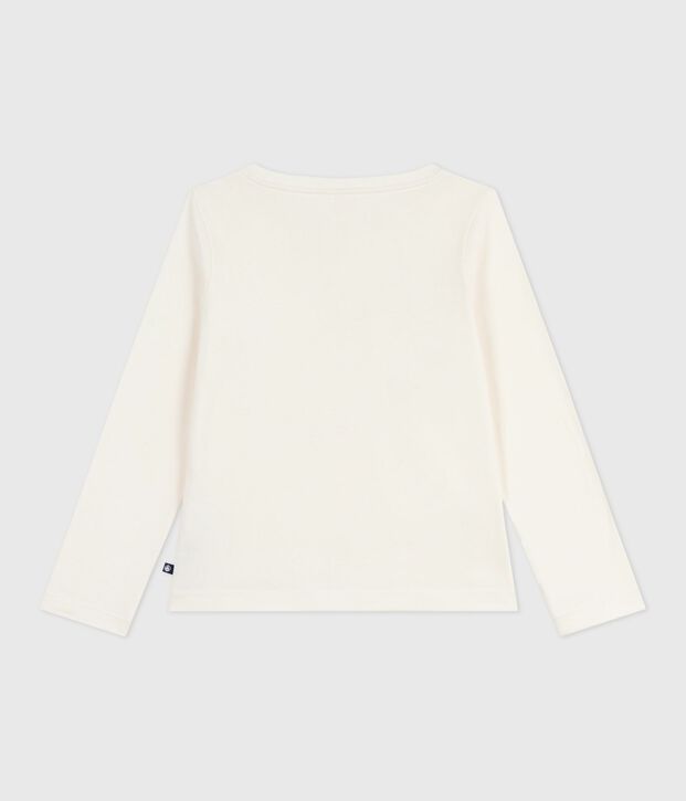 Tee-shirt enfant manches longues en coton imprim&eacute; &eacute;cru/multicouleur