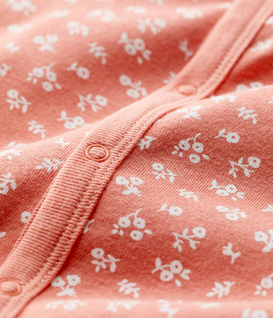 Combinaison bébé en coton biologique rose PAPAYE/ MARSHMALLOW