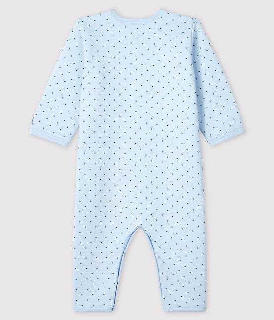 Dors-bien sans pieds bébé garçon en côte ouatinée bleu FRAICHEUR/ MOZAIK