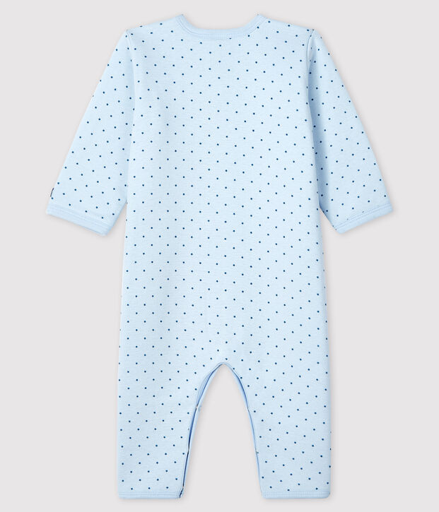 Dors-bien sans pieds b&eacute;b&eacute; gar&ccedil;on en c&ocirc;te ouatin&eacute;e bleu/vert