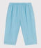 Pantalon bébé en gaze de coton uni bleu AQUATIC
