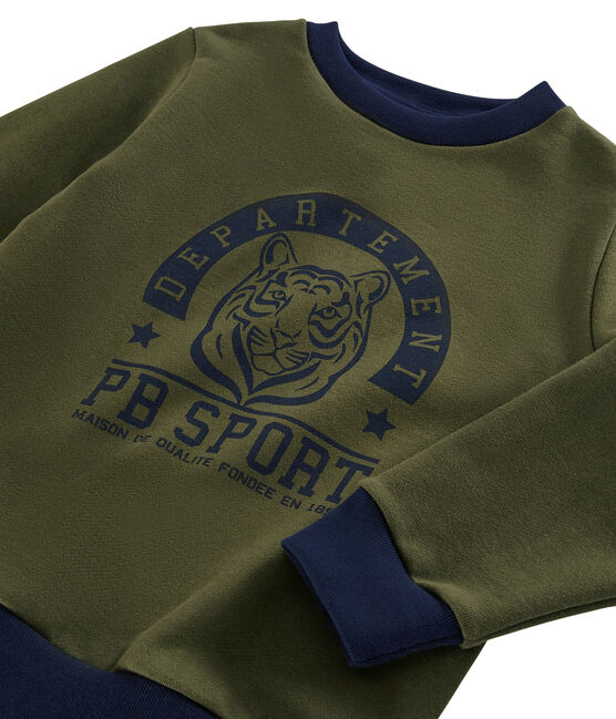 Sweatshirt enfant garçon vert MILITARY