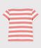 T-shirt manches courtes en coton enfant fille rose PAPAYE/ MARSHMALLOW