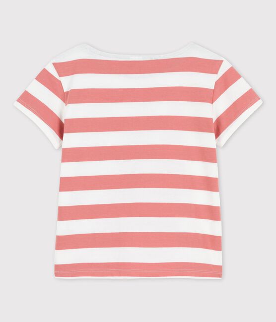 T-shirt manches courtes en coton enfant fille rose PAPAYE/ MARSHMALLOW