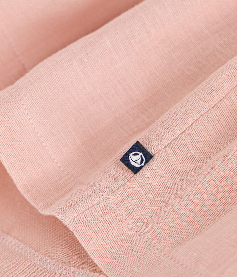 Robe manches courtes jersey &eacute;pais et gaze de coton enfant fille SALINE/ DELHI