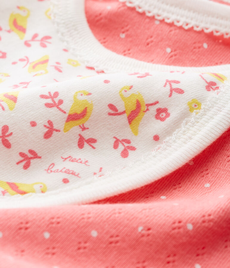 Combicourt b&eacute;b&eacute; fille en c&ocirc;te rose CUPCAKE/blanc MARSHMALLOW