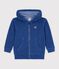 Sweatshirt zipp&eacute; enfant en coton bleu