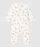 Dors-bien sans pieds à col bébé en coton blanc MARSHMALLOW/blanc MULTICO