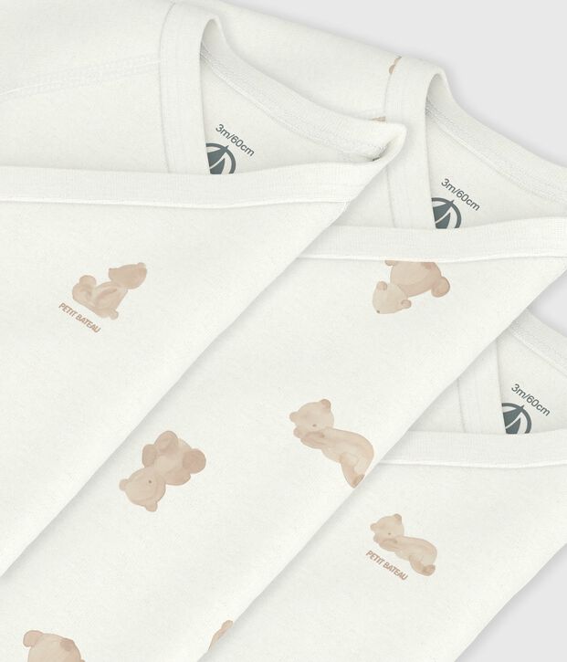 Lot de bodies crois&eacute;s manches courtes en coton imprim&eacute; b&eacute;b&eacute; multicouleur