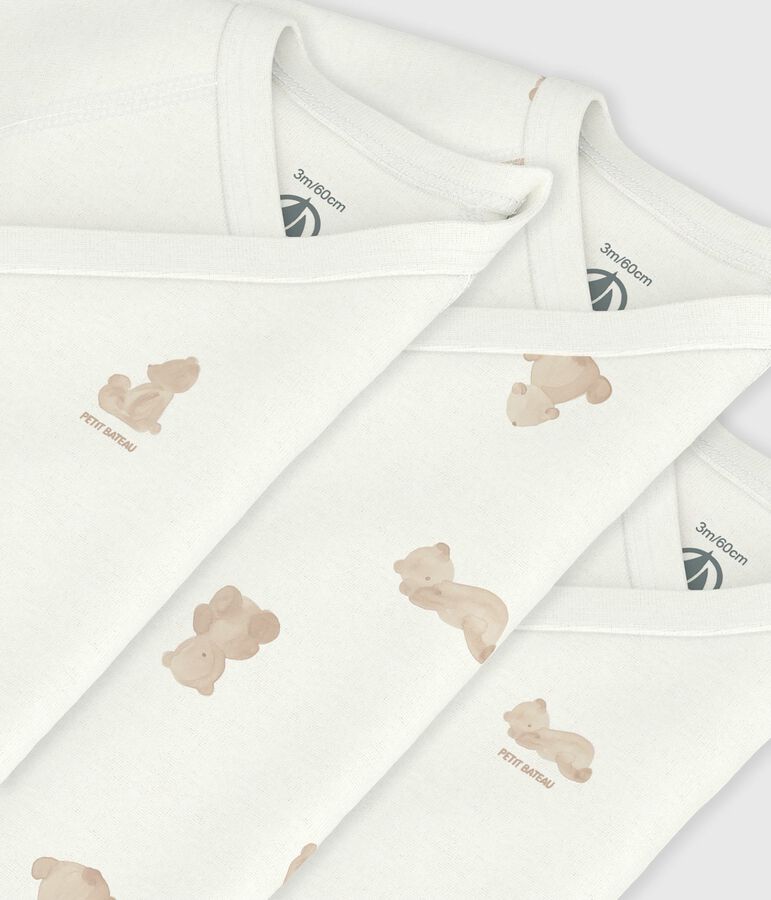 Lot de bodies crois&eacute;s manches courtes en coton imprim&eacute; b&eacute;b&eacute; variante 1