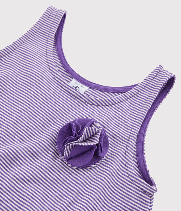 Robe enfant fille violet/blanc