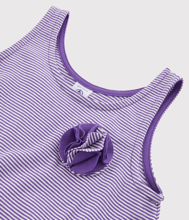 Robe enfant fille violet/blanc