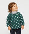 Blouse manches longues bébé fille imprimée vert SOUSBOIS/blanc MARSHMALLOW