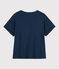 T-shirt en coton/lin uni Femme bleu MEDIEVAL