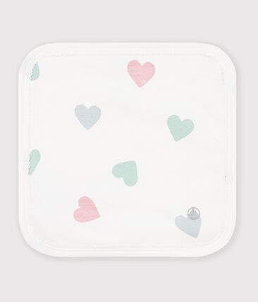 Lingette bébé en coton et éponge imprimé à cœurs