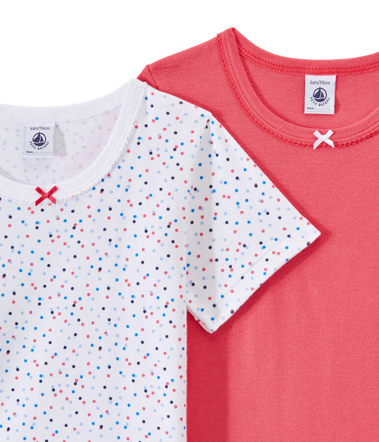 Lot de 2 t-shirts fille manches courtes blanc LOT