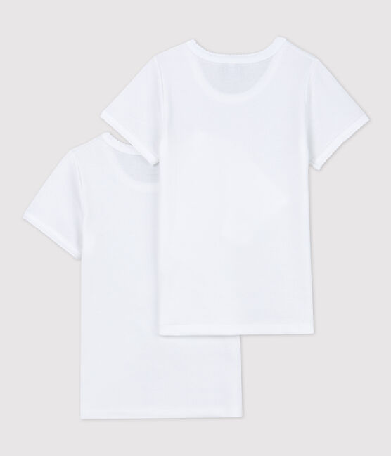 Lot de 2 tee-shirts blancs courtes petite fille variante 1