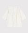 Robe bébé en velours côtelé manches longues brodée écru MILK/ ARGENT