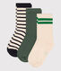3 paires de chaussettes en coton rayures enfant