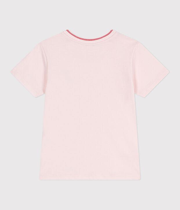 Teeshirt enfant en coton manches courtes uni rose