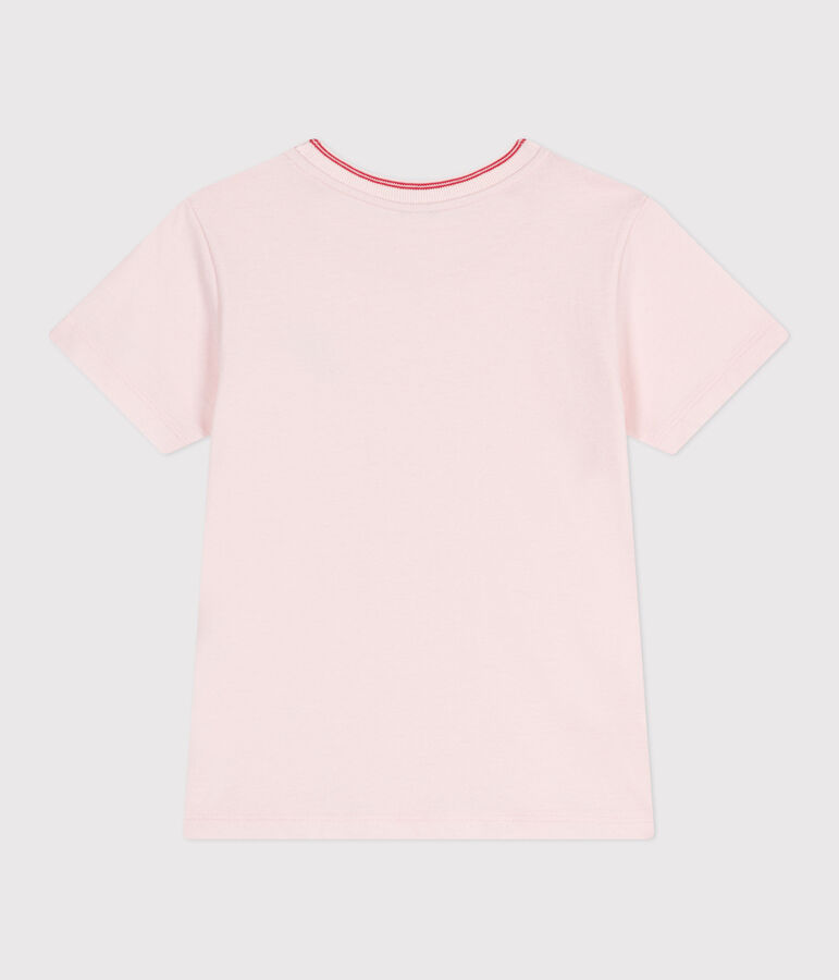 Teeshirt enfant en coton manches courtes uni rose